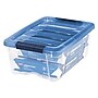 Iris Stack & Pull 12.9 Qt. Latch Lid Storage Bin, Navy/Clear (100306)~#|#~sp45443470_sc7