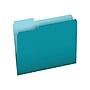 Pendaflex Two-Tone File Folders, 3-Tab, Letter Size, Teal, 100/Box (PFX 152 1/3 TEA)~#|#~sp45444396_sc7