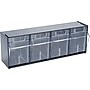 Deflect-O Interlocking Tilt 4-Bin Compartment Storage, Hard Plastic, Black/Transparent (20404OP)~#|#~sp45446647_sc7