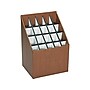Safco Upright 20-Slot Mobile Roll File, 22"H x 15"W x 12"D, Walnut Wood (3081)~#|#~sp45447641_sc7