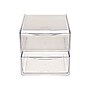 Deflect-O Cube 2 Compartment Stackable Plastic Storage Drawers, Clear (350101)~#|#~sp45449877_sc7