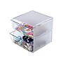 Deflect-O Cube 2 Compartment Stackable Plastic Storage Drawers, Clear (350101)~#|#~sp45449878_sc7