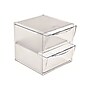 Deflect-O Cube 2 Compartment Stackable Plastic Storage Drawers, Clear (350101)~#|#~sp45449879_sc7