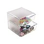 Deflect-O Cube 2 Compartment Stackable Plastic Storage Drawers, Clear (350101)~#|#~sp45449882_sc7