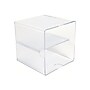 Deflect-O Cube 2 Compartment Stackable Plastic Compartment Storage, Clear (350701)~#|#~sp45449884_sc7