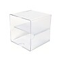 Deflect-O Cube 2 Compartment Stackable Plastic Compartment Storage, Clear (350701)~#|#~sp45449886_sc7