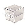 Deflect-O Cube 4-Compartment Stackable Plastic Storage Drawers, Clear (350301)~#|#~sp45449900_sc7