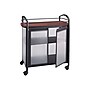 Safco Impromptu 34"W x 21.25"D Laminate Refreshment Cart, Black/Cherry (8966BL)~#|#~sp46038230_sc7