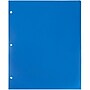 JAM Paper Heavy Duty 3 Hole Punch Two-Pocket Plastic Folders, Blue, 6/Pack (383HPBBUA)~#|#~sp46401684_sc7