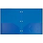JAM Paper Heavy Duty 3 Hole Punch Two-Pocket Plastic Folders, Blue, 6/Pack (383HPBBUA)~#|#~sp46401744_sc7