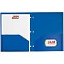 JAM Paper Heavy Duty 3 Hole Punch Two-Pocket Plastic Folders, Blue, 6/Pack (383HPBBUA)~#|#~sp46401745_sc7