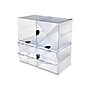 Deflect-O Cube 4 Compartment Stackable Plastic Compartment Storage, Clear (350201)~#|#~sp46777814_sc7
