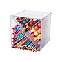 Deflect-O Cube 4 Compartment Stackable Plastic Compartment Storage, Clear (350201)~#|#~sp46777816_sc7