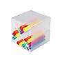 Deflect-O Cube 4 Compartment Stackable Plastic Compartment Storage, Clear (350201)~#|#~sp46777817_sc7