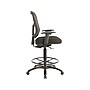 Tempur-Pedic Fabric Drafting Stool with Backrest and Footrest with Lumbar Support, Black (TP8200-BLACK)~#|#~sp46777947_sc7