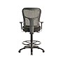 Tempur-Pedic Fabric Drafting Stool with Backrest and Footrest with Lumbar Support, Black (TP8200-BLACK)~#|#~sp46777949_sc7