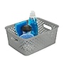 Simplify's Small Resin Wicker Storage Bin, Gray (25167-GREY)~#|#~sp4764859_sc7