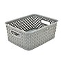 Simplify's Small Resin Wicker Storage Bin, Gray (25167-GREY)~#|#~sp4765039_sc7
