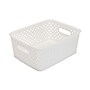 Simplify Small Resin Wicker Storage Bin, White (25167-WHITE)~#|#~sp4765221_sc7