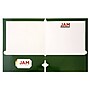 JAM Paper Laminated Glossy 3 Hole Punched 2-Pocket Folders, Green, 100/Box (385GHPgrb)~#|#~sp4771133_sc7