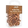 JAM Paper Pushpins, Rose Gold, 2 Packs of 100 (22432063A)~#|#~sp4797858_sc7
