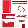 JAM Paper Complete Desk Kit, Red, 8/Pack (338756Cre)~#|#~sp4798278_sc7