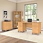 Bush Furniture Somerset 60"W Office Desk with Lateral File Cabinet and 5 Shelf Bookcase, Maple Cross (SET013MC)~#|#~sp48814432_sc7