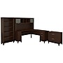 Bush Furniture Somerset 72"W L Shaped Desk with Hutch, Lateral File Cabinet and Bookcase, Mocha Cherry (SET012MR)~#|#~sp48814477_sc7