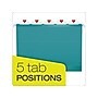 Pendaflex Reinforced Hanging File Folders, 1/5 Tab, Letter Size, Aqua, 25/Box (04152 1/5 AQU)~#|#~sp49507934_sc7