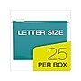 Pendaflex Reinforced Hanging File Folders, 1/5 Tab, Letter Size, Aqua, 25/Box (04152 1/5 AQU)~#|#~sp49507936_sc7