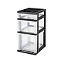 Iris Rolling Cart with Plastic Organizer Top, 3-Drawer, Black (115026/115027)~#|#~sp49508248_sc7