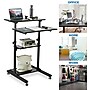 Mount-It! 27.5"W Mobile Height Adjustable Desk, Black, Plastic/Steel (MI-7940)~#|#~sp50821595_sc7
