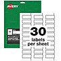Avery PermaTrack Laser Tamper-Evident Asset Tag Labels, 3/4" x 2", White, 30 Labels/Sheet, 8 Sheets/Pack (60530)~#|#~sp52461192_sc7