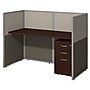Bush Business Furniture Easy Office 45"H x 61"W Cubicle Workstation, Dark Wood (EOD260SMR-03K)~#|#~sp54556875_sc7