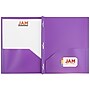 JAM Paper POP 2-Pocket Plastic Folders with Metal Prong Fastener, Purple, 96/Pack (382ECpuu)~#|#~sp55035895_sc7