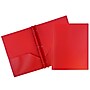 JAM Paper POP 2-Pocket Plastic Folders with Metal Prongs Fastener Clasps, Red, 96/Pack (382ECredb)~#|#~sp55035897_sc7