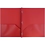 JAM Paper POP 2-Pocket Plastic Folders with Metal Prongs Fastener Clasps, Red, 96/Pack (382ECredb)~#|#~sp55035898_sc7
