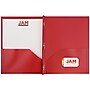 JAM Paper POP 2-Pocket Plastic Folders with Metal Prongs Fastener Clasps, Red, 96/Pack (382ECredb)~#|#~sp55035899_sc7