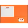 JAM Paper® Premium Matte Colored Cardstock Two-Pocket Presentation Folders, Orange, 6/Pack (166628272B)~#|#~sp55184510_sc7