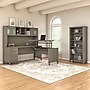 Bush Furniture Somerset 72"W 3 Position Sit to Stand L Shaped Desk with Hutch and Bookcase, Ash Gray (SET017AG)~#|#~sp58434417_sc7