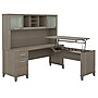 Bush Furniture Somerset 72"W 3 Position Sit to Stand L Shaped Desk with Hutch, Ash Gray (SET015AG)~#|#~sp58434442_sc7