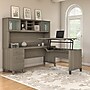Bush Furniture Somerset 72"W 3 Position Sit to Stand L Shaped Desk with Hutch, Ash Gray (SET015AG)~#|#~sp58434443_sc7