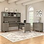 Bush Furniture Somerset 72"W 3 Position Sit to Stand L Shaped Desk with Hutch and File Cabinet, Ash Gray (SET016AG)~#|#~sp58434452_sc7