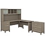 Bush Furniture Somerset 72"W 3 Position Sit to Stand L Shaped Desk with Hutch and File Cabinet, Ash Gray (SET016AG)~#|#~sp58434561_sc7