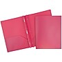 JAM Paper POP 2-Pocket Plastic Folders with Metal Prongs Fastener Clasps, Fuchsia Hot Pink, 6/Pack (382ECfu)~#|#~sp58557594_sc7