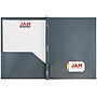 JAM Paper POP 2-Pocket Plastic Folders with Metal Prongs Fastener Clasps, Grey, 6/Pack (382ECgyu)~#|#~sp58557810_sc7