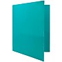 JAM Paper® Plastic Two-Pocket School POP Folders with Metal Prongs Fastener Clasps, Teal Blue, Bulk 96/Pack (382ECTED)~#|#~sp58557891_sc7