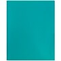 JAM Paper® Plastic Two-Pocket School POP Folders with Metal Prongs Fastener Clasps, Teal Blue, Bulk 96/Pack (382ECTED)~#|#~sp58557892_sc7