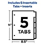 Avery Big Tab Insertable Paper Dividers, 5 Tabs, Multicolor, Copper Reinforced (23280)~#|#~sp58981354_sc7