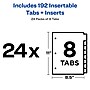 WorkSaver Insertable Tab Index Dividers, 8-Tab, 8-1/2 x 11, Clear, 24 Sets/Box~#|#~sp58981570_sc7